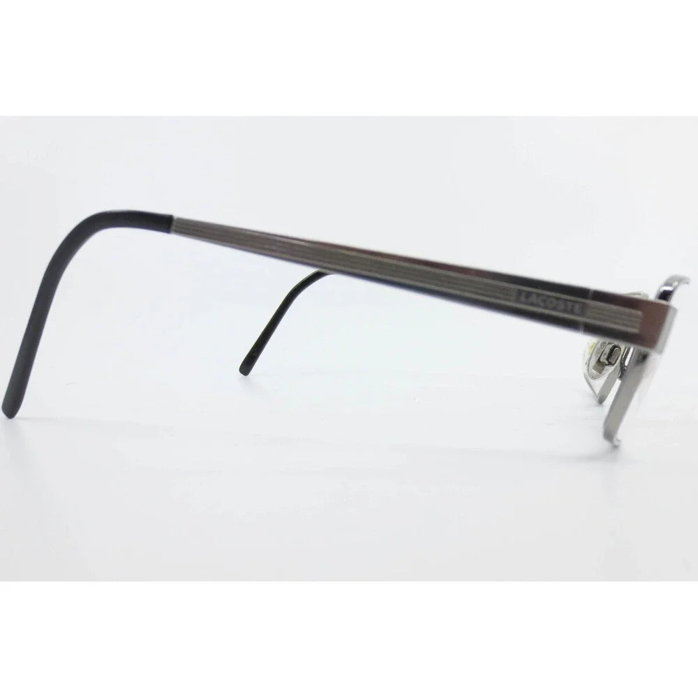 Lacoste LA12023 GU Gunmetal Grey Rectangular Metal Eyeglass Frames 51-19-140